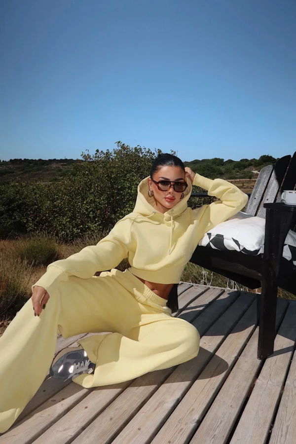Yellow Oversized Fit Casual Sport Tracksuit
