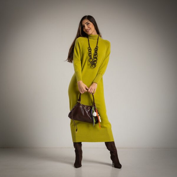 Knit Dress-Lemon-green