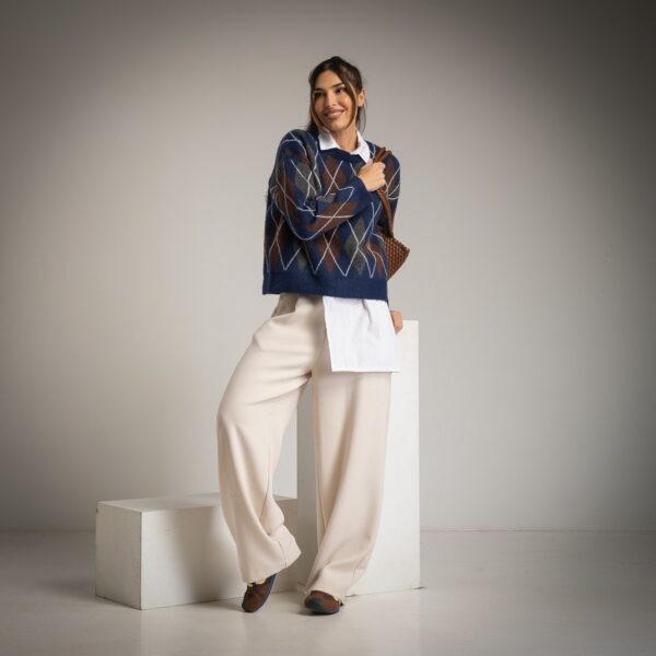 Sweater Rhombus -Navy Blue