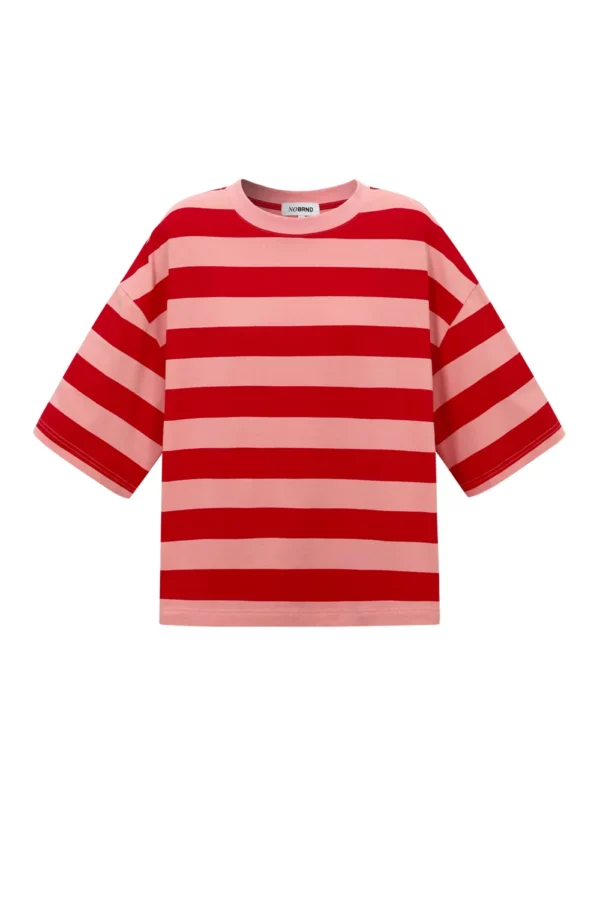 Cotton T-shirt stripes red