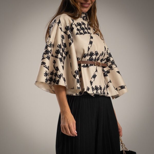 Houndstooth Belt Cape