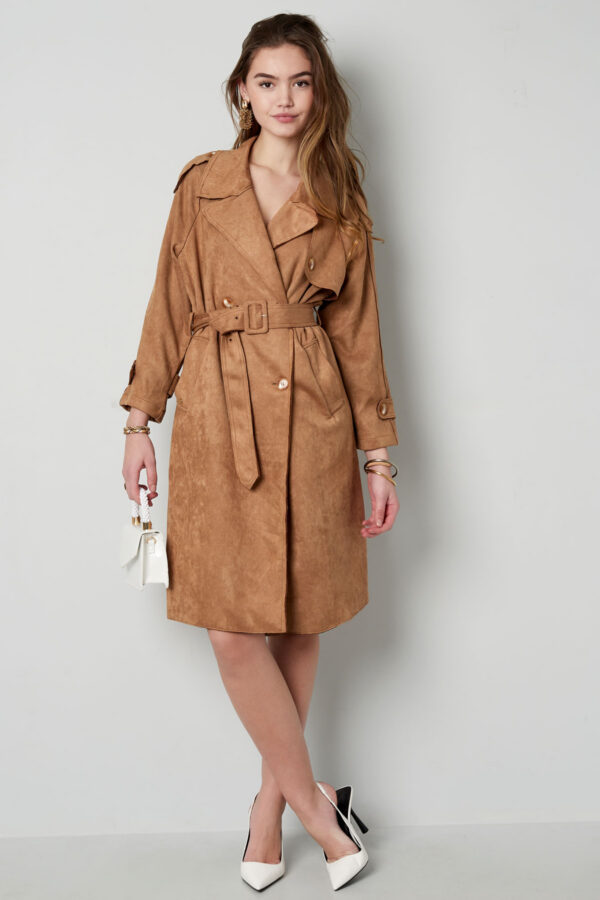 Polyester Trench Coat -Beige L
