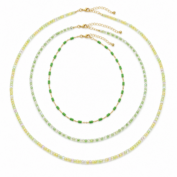J-B Necklace Handmadex3 -Green
