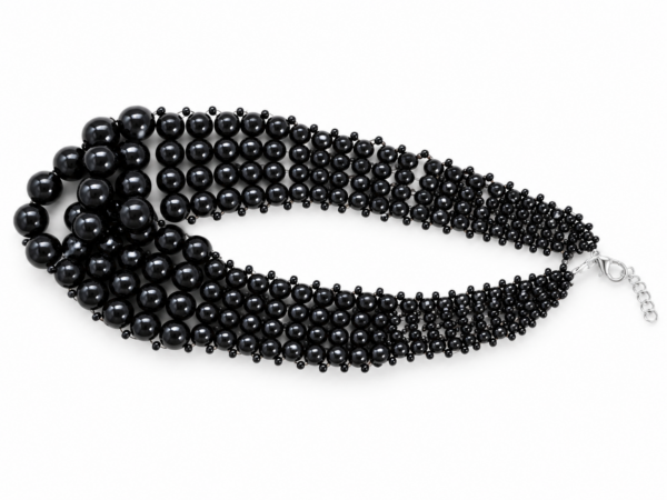 B-J Necklace Triple Handmade-Black