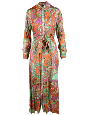Motadoda Dress -Green Orange0
